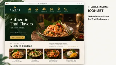 ชุดไอคอนร้านอาหารไทย 20 ไอคอน - 1